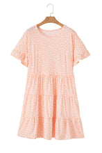 Load image into Gallery viewer, Pink Cheetah Print Tiered Ruffled Plus Size Dress
