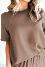 Load image into Gallery viewer, Smoke Gray Solid Color T Shirt 2pcs Wide Leg Pants Set
