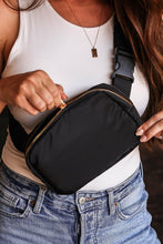 Load image into Gallery viewer, Black Waterproof Zipped Crossbody Chest Bag 20*5*14cm
