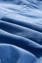 Load image into Gallery viewer, Sky Blue Chambray Ruffled 3/4 Sleeve Tiered Split V Neck Mini Dress
