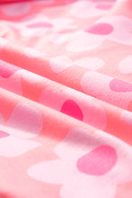 Load image into Gallery viewer, Pink Flower Print Short Sleeve Shirt Pajamas Set
