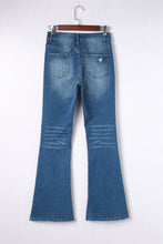 Load image into Gallery viewer, Sky Blue Medium Wash High Rise Flare Jeans
