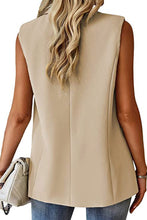 Load image into Gallery viewer, Apricot Single Button Pocketed Lapel Vest Blazer
