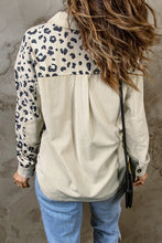 Load image into Gallery viewer, Apricot Leopard Print Detail Pocketed Corduroy Jacket
