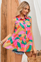 Load image into Gallery viewer, Multicolor Abstract Geometric Print Tassel Tie Flared Dress
