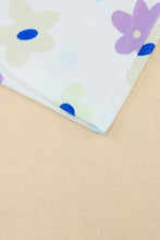 Load image into Gallery viewer, White Flower Print Short Sleeve High Waist Two Piece Shorts Set
