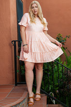 Load image into Gallery viewer, Pink Cheetah Print Tiered Ruffled Plus Size Dress
