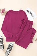 Load image into Gallery viewer, Gray Long Sleeve Pullover and Jogger Pants Lounge Set
