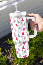 Load image into Gallery viewer, White Cartoon Christmas Tree Printed Thermos Cup 40oz
