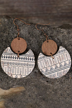 Load image into Gallery viewer, Multicolour Geometric Print Drop Wood Earrings
