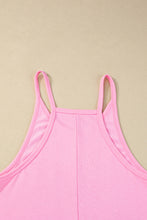 Load image into Gallery viewer, Pink Sleeveless Pocketed V Neck Jersey Romper
