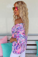 Load image into Gallery viewer, Purple Abstract Floral Print Sleeveless Maxi Dress
