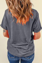 Load image into Gallery viewer, Gray Baseball Bowknot Graphic Casual Tee
