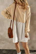 Load image into Gallery viewer, Pale Khaki Sweatshirt Poplin Mini Dress
