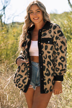 Load image into Gallery viewer, Black Contrast Trimmed Leopard Teddy Shacket
