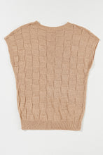 Load image into Gallery viewer, Smoke Gray Lattice Textured Knit Short Sleeve Sweater
