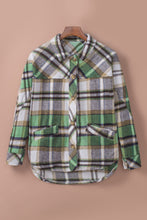 Load image into Gallery viewer, Green Plaid Shacket with Pocket
