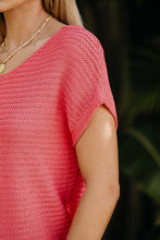 Load image into Gallery viewer, Red Clay Solid Loose Knit Short Dolman Sleeve Sweater
