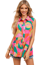 Load image into Gallery viewer, Multicolor Abstract Geometric Print Tassel Tie Flared Dress
