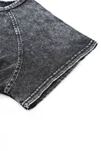 Load image into Gallery viewer, Black Acid Washed Short Lounge Set
