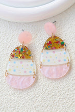 Load image into Gallery viewer, Pink Cute Printed Easter Egg Shape Drop Earrings
