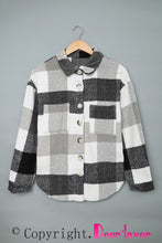 Load image into Gallery viewer, Plaid Color Block Buttoned Long Sleeve Jacket with Pocket
