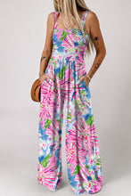 Load image into Gallery viewer, Black Smocked Sleeveless Wide Leg Jumpsuit with Pockets
