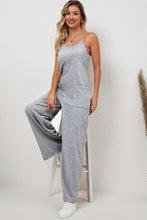 Load image into Gallery viewer, Black Loose Fit Side Pockets Spaghetti Strap Wide Leg Jumpsuit
