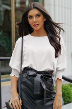 Load image into Gallery viewer, Pink Smocked Wrist Shift Top
