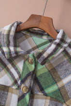Load image into Gallery viewer, Green Plaid Shacket with Pocket
