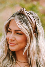 Load image into Gallery viewer, Brown Solid PU Leather Knotted Hair Band
