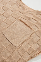 Load image into Gallery viewer, Smoke Gray Lattice Textured Knit Short Sleeve Sweater
