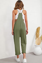 Load image into Gallery viewer, Black Pocketed Adjustable Spaghetti Strap Straight Leg Jumpsuit
