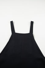 Load image into Gallery viewer, Black Solid Buttoned Straps Plus Size Overall Dress
