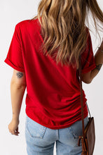 Load image into Gallery viewer, Red American Freedom Day Slogan Print T Shirt
