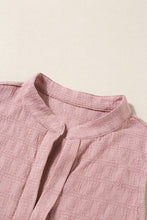 Load image into Gallery viewer, Pink Lattice Textured Split Neck Tank Top
