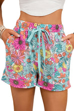 Load image into Gallery viewer, Sky Blue Pocket Short Sleeve Drawstring Lounge Set
