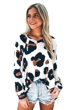 Load image into Gallery viewer, Leopard Pocket Short Sleeve Drawstring Lounge Set
