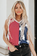 Load image into Gallery viewer, Red American Flag Stars and Stripes Tank Top
