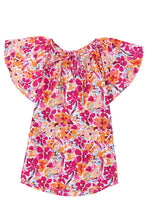 Load image into Gallery viewer, Multicolor Floral Print Tie V Neck Ruffle Mini Dress

