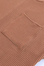 Load image into Gallery viewer, Gray Striped Ribbed Knit T-shirt Shift Dress
