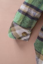 Load image into Gallery viewer, Green Plaid Shacket with Pocket
