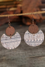 Load image into Gallery viewer, Multicolour Geometric Print Drop Wood Earrings
