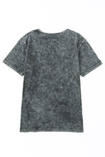 Load image into Gallery viewer, Gray WORLD TOUR Graphic Print Mineral Washed Tee
