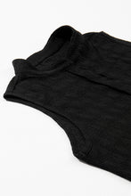 Load image into Gallery viewer, Black Lattice Textured Split Neck Tank Top
