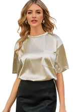 Load image into Gallery viewer, Apricot Chest Pocket Loose Fit Short Sleeve T Shirt
