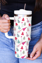 Load image into Gallery viewer, White Cartoon Christmas Tree Printed Thermos Cup 40oz
