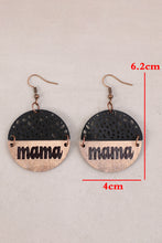 Load image into Gallery viewer, Black Vintage mama Pendant Leather Wooden Earrings
