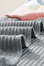 Load image into Gallery viewer, Gray Ribbed Color Block Patchwork T-shirt
