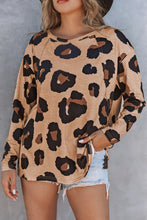 Load image into Gallery viewer, Leopard Pocket Short Sleeve Drawstring Lounge Set
